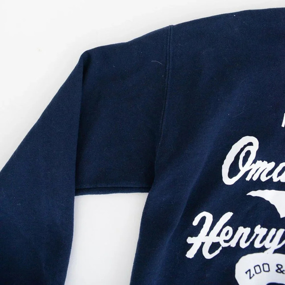 Vintage 90'S Mv Sport  Navy Omaha Zoo Aquarium Elephant Print Crew Neck Size M - Picture 13 of 13